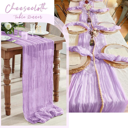 3 Pack Lemon Yellow Cheesecloth Table Runner, 17 x 108 Inch, Gauze Cheese Cloth Table Runner Rustic Sheer Runner for Wedding Birthday Party Baby Shower Table Decor(Lemon Yellow)