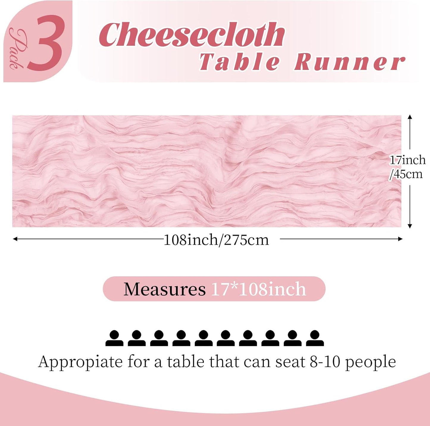 3 Pack Lemon Yellow Cheesecloth Table Runner, 17 x 108 Inch, Gauze Cheese Cloth Table Runner Rustic Sheer Runner for Wedding Birthday Party Baby Shower Table Decor(Lemon Yellow)