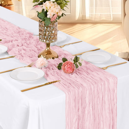 3 Pack Lemon Yellow Cheesecloth Table Runner, 17 x 108 Inch, Gauze Cheese Cloth Table Runner Rustic Sheer Runner for Wedding Birthday Party Baby Shower Table Decor(Lemon Yellow)