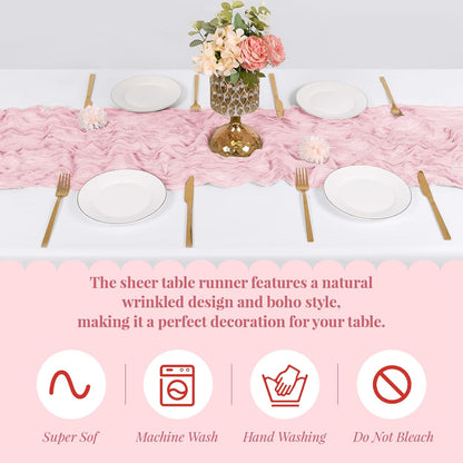 3 Pack Lemon Yellow Cheesecloth Table Runner, 17 x 108 Inch, Gauze Cheese Cloth Table Runner Rustic Sheer Runner for Wedding Birthday Party Baby Shower Table Decor(Lemon Yellow)