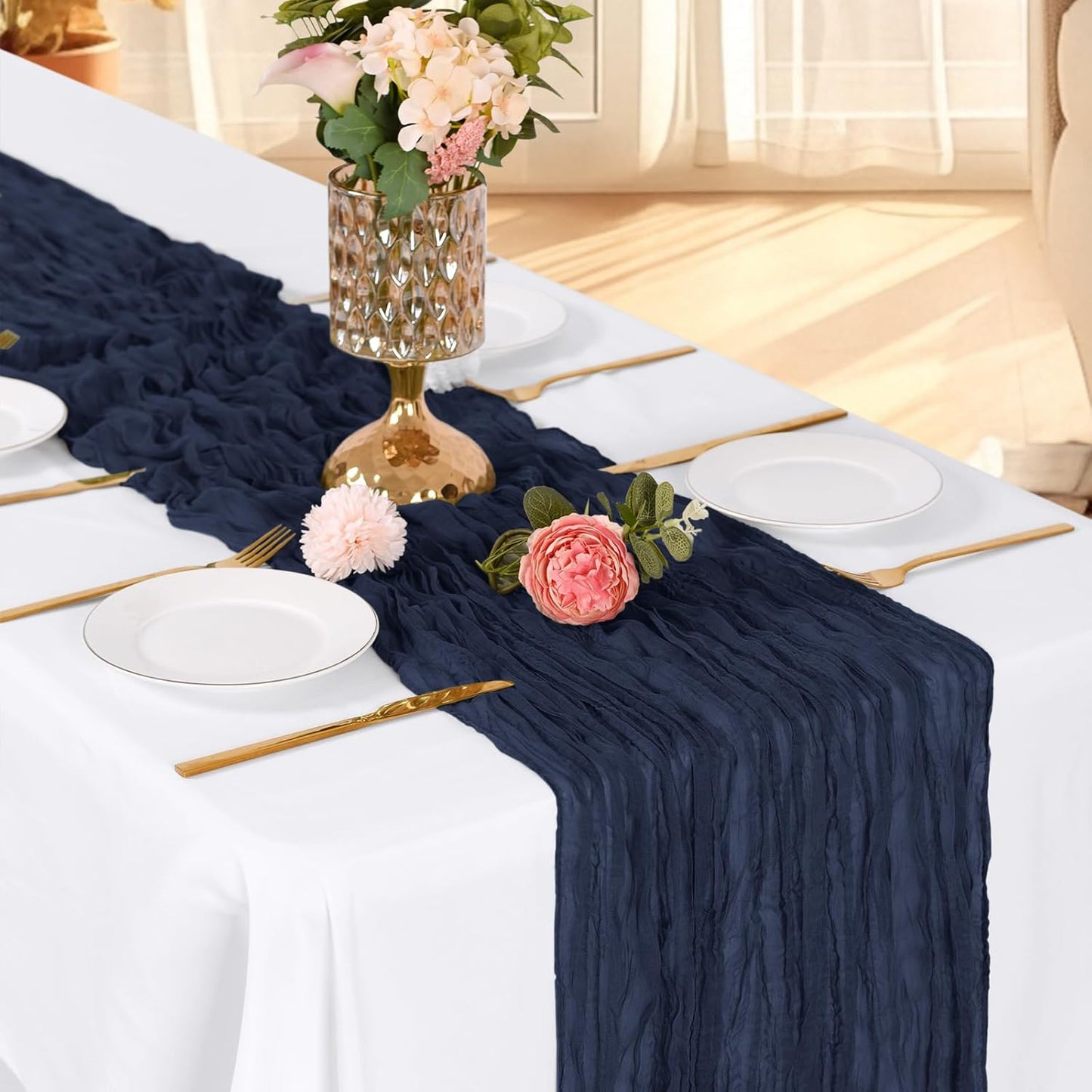 3 Pack Lemon Yellow Cheesecloth Table Runner, 17 x 108 Inch, Gauze Cheese Cloth Table Runner Rustic Sheer Runner for Wedding Birthday Party Baby Shower Table Decor(Lemon Yellow)
