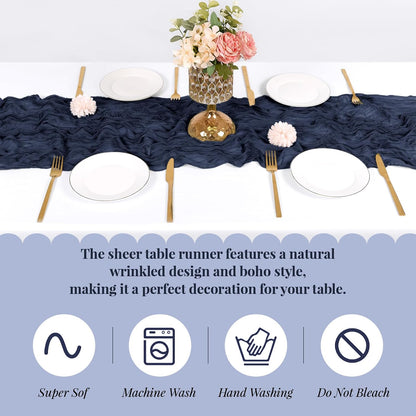 3 Pack Lemon Yellow Cheesecloth Table Runner, 17 x 108 Inch, Gauze Cheese Cloth Table Runner Rustic Sheer Runner for Wedding Birthday Party Baby Shower Table Decor(Lemon Yellow)