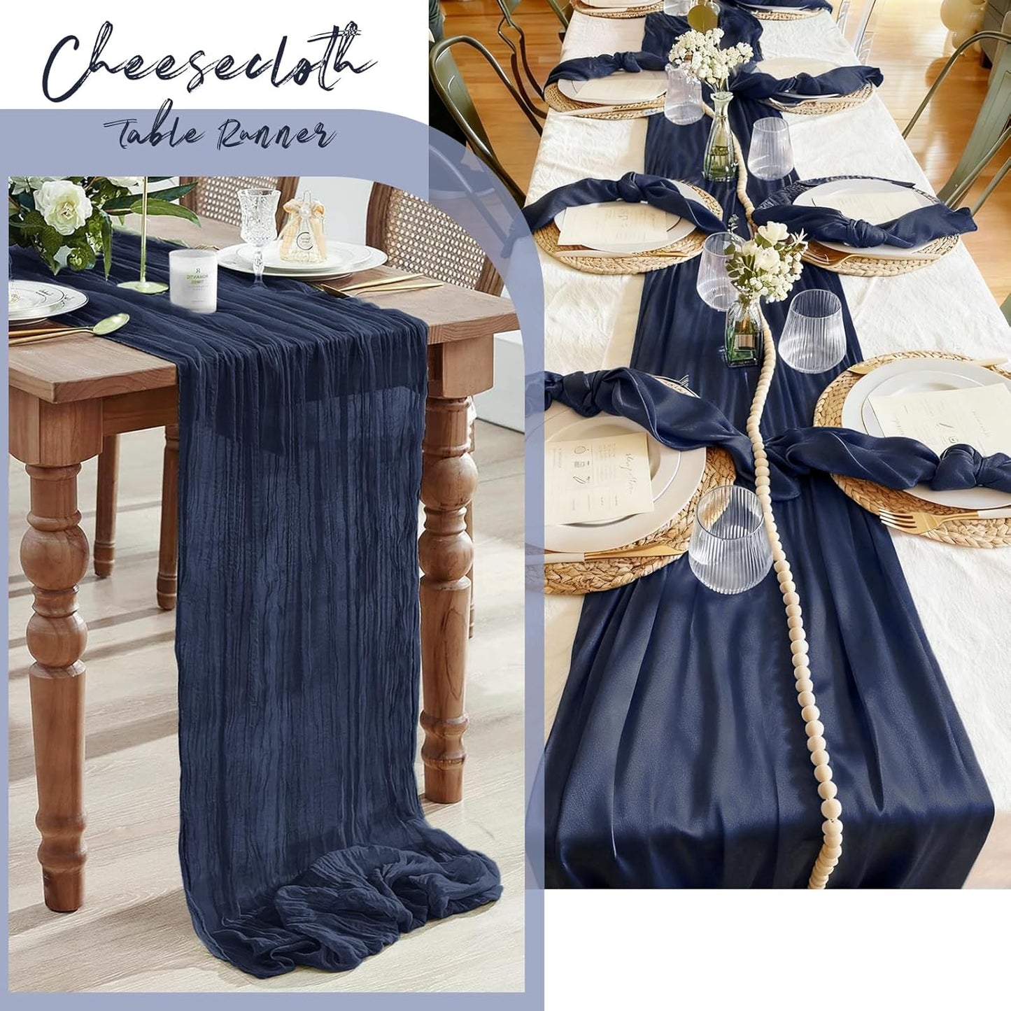 3 Pack Lemon Yellow Cheesecloth Table Runner, 17 x 108 Inch, Gauze Cheese Cloth Table Runner Rustic Sheer Runner for Wedding Birthday Party Baby Shower Table Decor(Lemon Yellow)