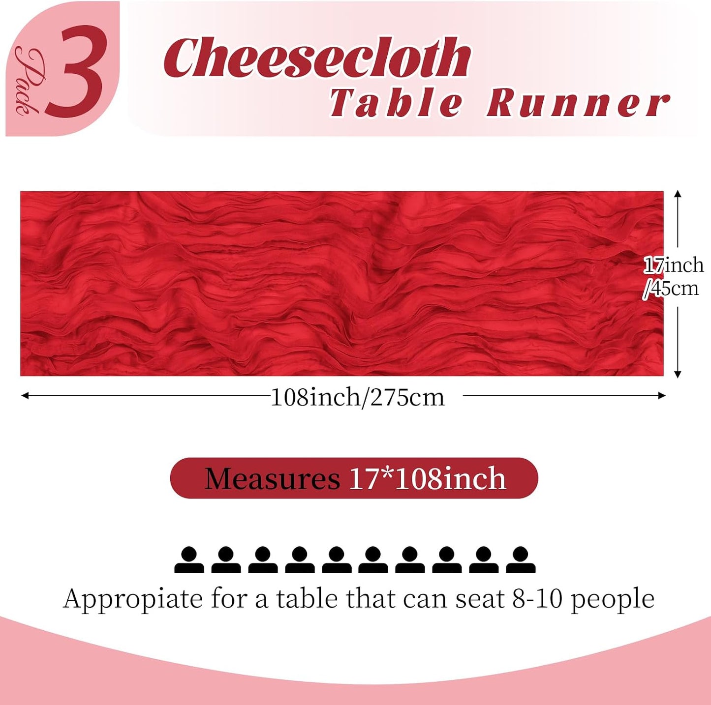 3 Pack Lemon Yellow Cheesecloth Table Runner, 17 x 108 Inch, Gauze Cheese Cloth Table Runner Rustic Sheer Runner for Wedding Birthday Party Baby Shower Table Decor(Lemon Yellow)