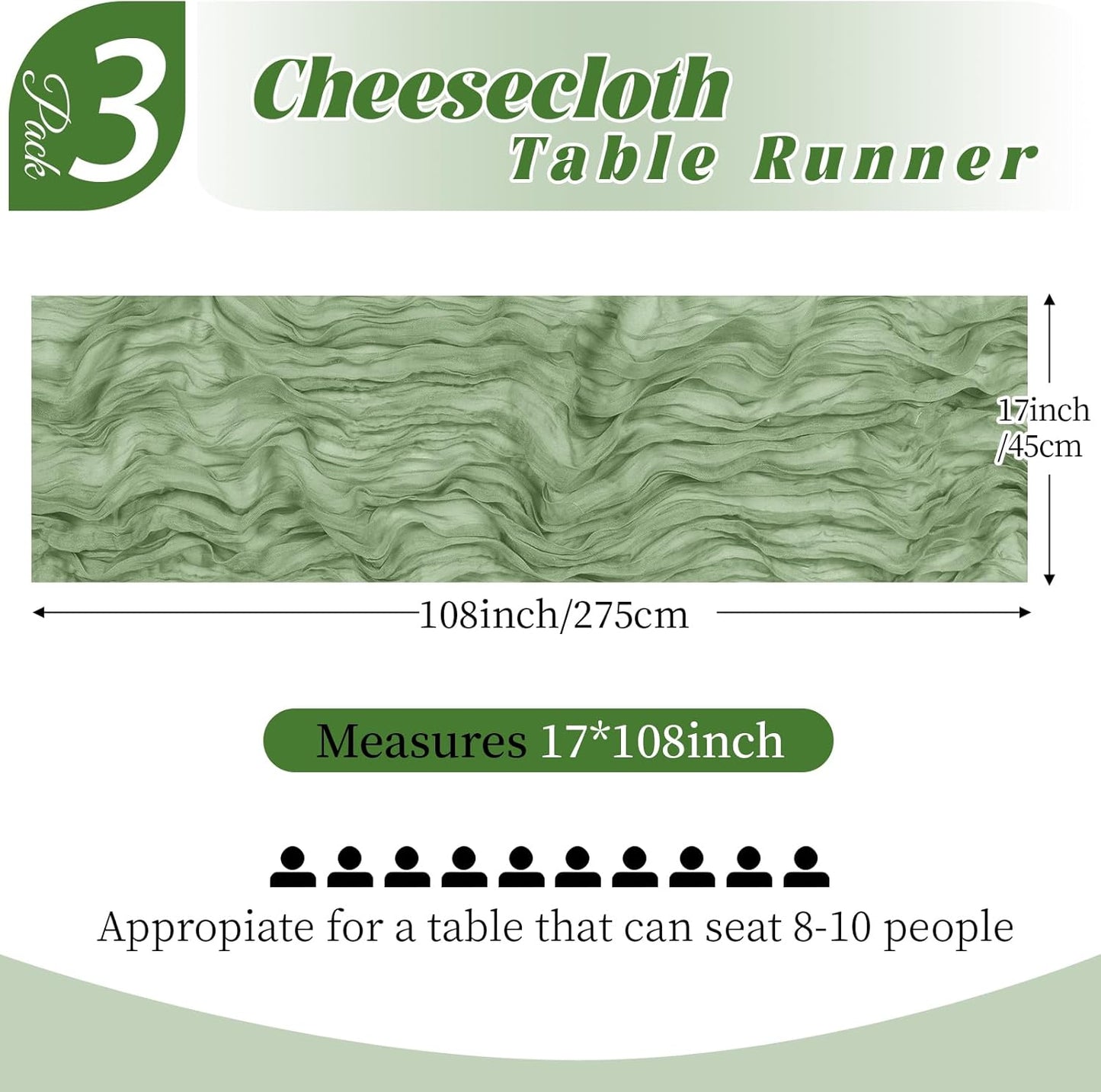3 Pack Lemon Yellow Cheesecloth Table Runner, 17 x 108 Inch, Gauze Cheese Cloth Table Runner Rustic Sheer Runner for Wedding Birthday Party Baby Shower Table Decor(Lemon Yellow)