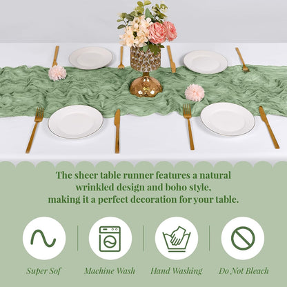 3 Pack Lemon Yellow Cheesecloth Table Runner, 17 x 108 Inch, Gauze Cheese Cloth Table Runner Rustic Sheer Runner for Wedding Birthday Party Baby Shower Table Decor(Lemon Yellow)