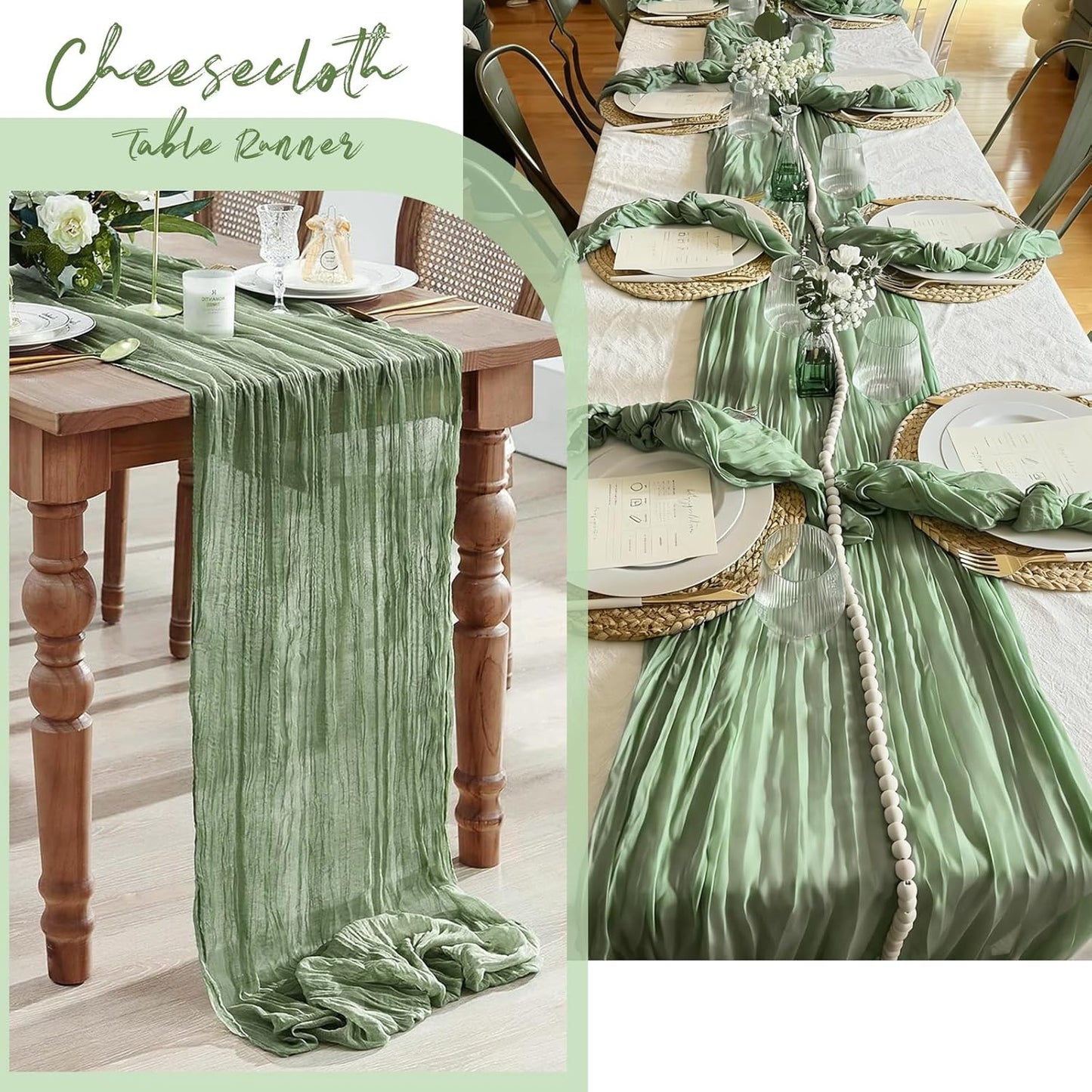 3 Pack Lemon Yellow Cheesecloth Table Runner, 17 x 108 Inch, Gauze Cheese Cloth Table Runner Rustic Sheer Runner for Wedding Birthday Party Baby Shower Table Decor(Lemon Yellow)