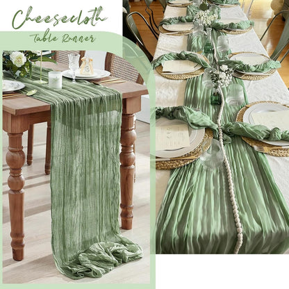 3 Pack Lemon Yellow Cheesecloth Table Runner, 17 x 108 Inch, Gauze Cheese Cloth Table Runner Rustic Sheer Runner for Wedding Birthday Party Baby Shower Table Decor(Lemon Yellow)