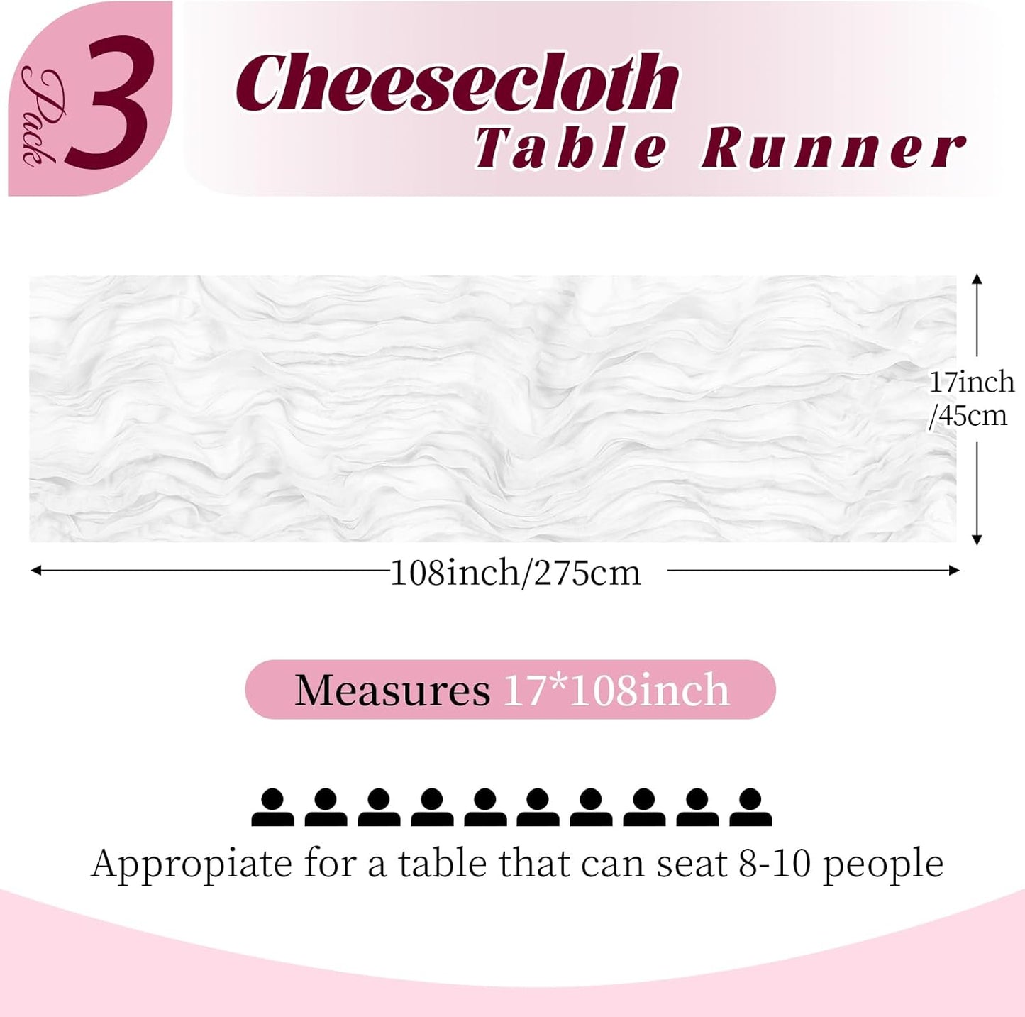 3 Pack Lemon Yellow Cheesecloth Table Runner, 17 x 108 Inch, Gauze Cheese Cloth Table Runner Rustic Sheer Runner for Wedding Birthday Party Baby Shower Table Decor(Lemon Yellow)