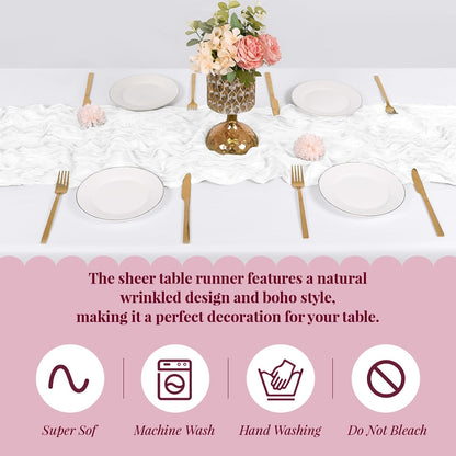 3 Pack Lemon Yellow Cheesecloth Table Runner, 17 x 108 Inch, Gauze Cheese Cloth Table Runner Rustic Sheer Runner for Wedding Birthday Party Baby Shower Table Decor(Lemon Yellow)
