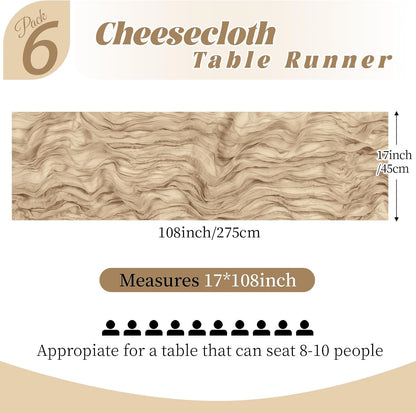 3 Pack Lemon Yellow Cheesecloth Table Runner, 17 x 108 Inch, Gauze Cheese Cloth Table Runner Rustic Sheer Runner for Wedding Birthday Party Baby Shower Table Decor(Lemon Yellow)