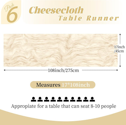 3 Pack Lemon Yellow Cheesecloth Table Runner, 17 x 108 Inch, Gauze Cheese Cloth Table Runner Rustic Sheer Runner for Wedding Birthday Party Baby Shower Table Decor(Lemon Yellow)