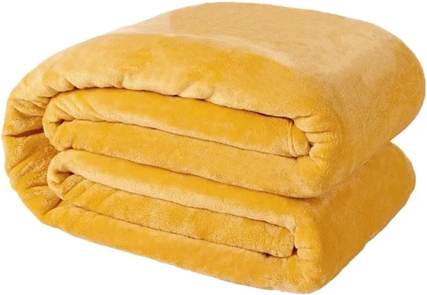 Throw Blanket Fleece Flannel Blankets for Beds Solid Soft Warm Bedspread Sofa Cover Faux Fur Cozy Fuzzy Plaid Blanket for Home(Yellow,70x100cm)