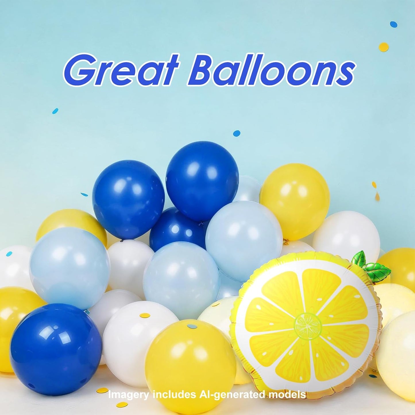 119pcs Lemon Balloon Arch with Pastel Blue Yellow White Lemon Balloons | Lemon, Baby Shower, Graduation, Bridal Shower, Birthday Party Decorations