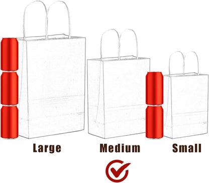 100PCS Gift Bag with Handles Bulk Bright Yellow Paper Bags Multiple Uses (11"x5"x8"inch Medium Size)
