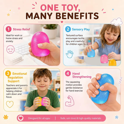 Gumdrop Squishy Toys,38% Large Than Standard Gumdrop Squishy Fidget | Non-Sticky Stress Ball for Kid Adult with Autism,No Odor Sensory Squeeze Fidget for Anxiety Relief,Easy to Clean with Water