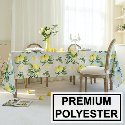 Rectangle Lemons Printed Table Cloth 60x84 Inch, Waterproof Yellow Lemonade Printed Rectangular Table Cloth, Washable Lemon Table Cover Lemon Theme Birthday Party Wedding Spring/Summer Table Décor