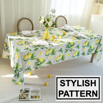 Rectangle Lemons Printed Table Cloth 60x84 Inch, Waterproof Yellow Lemonade Printed Rectangular Table Cloth, Washable Lemon Table Cover Lemon Theme Birthday Party Wedding Spring/Summer Table Décor