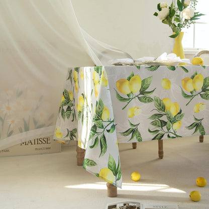 Rectangle Lemons Printed Table Cloth 60x84 Inch, Waterproof Yellow Lemonade Printed Rectangular Table Cloth, Washable Lemon Table Cover Lemon Theme Birthday Party Wedding Spring/Summer Table Décor