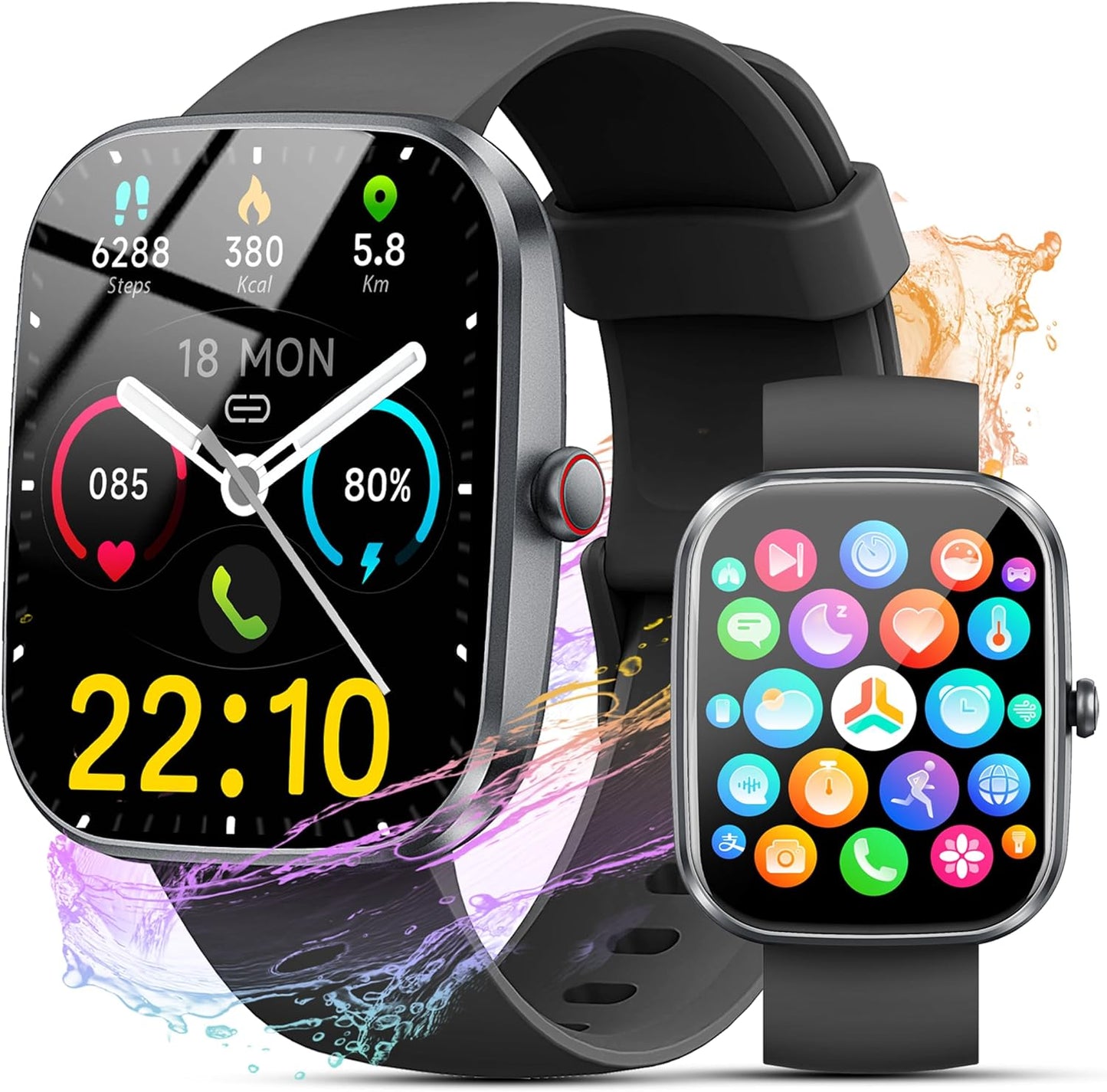 2026 New 1.91" HD SmartWatch, Fitness Watch with 120+ Sport Modes, Smart Watch for Men Women (Answer/Make Call), IP68 Waterproof, Heart Rate/Sleep Monitor, Pedometer, Activity Tracker for Android iOS | 120+ Sport Modes Smart Watch (Answer/Make Call) for