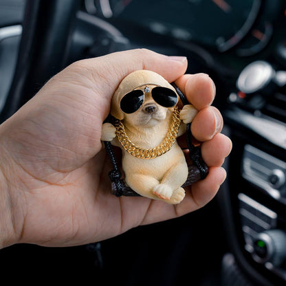 Labrador Retriever Car Mirror Hanging Accessories Cute Swinging Dog Rear View Mirror Accessories for Men & Women(Yellow)