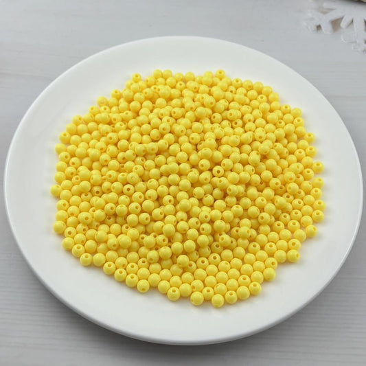 700pcs Acrylic Round Beads for Crafts 6mm Resin Candy Color Spacer Beads with Hole for Jewelry Making Sewing Crafts Decoration Necklaces Bracelets Earrings Supplies(Yellow)