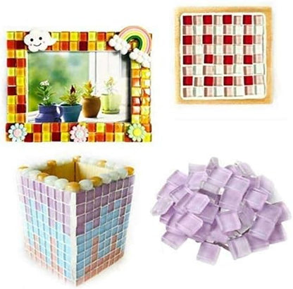 BestTeam Craft Material Mosaic Tile, Micro Glass Tiny Mini Mosaic Tile DIY Hobbies Children Handmade Crystal Free Stone Craft Material Creativity 300g (Mix Color)