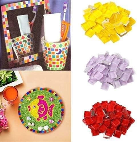 BestTeam Craft Material Mosaic Tile, Micro Glass Tiny Mini Mosaic Tile DIY Hobbies Children Handmade Crystal Free Stone Craft Material Creativity 300g (Mix Color)