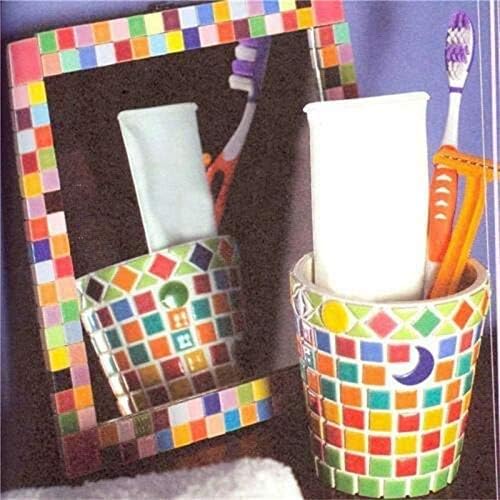 BestTeam Craft Material Mosaic Tile, Micro Glass Tiny Mini Mosaic Tile DIY Hobbies Children Handmade Crystal Free Stone Craft Material Creativity 300g (Mix Color)