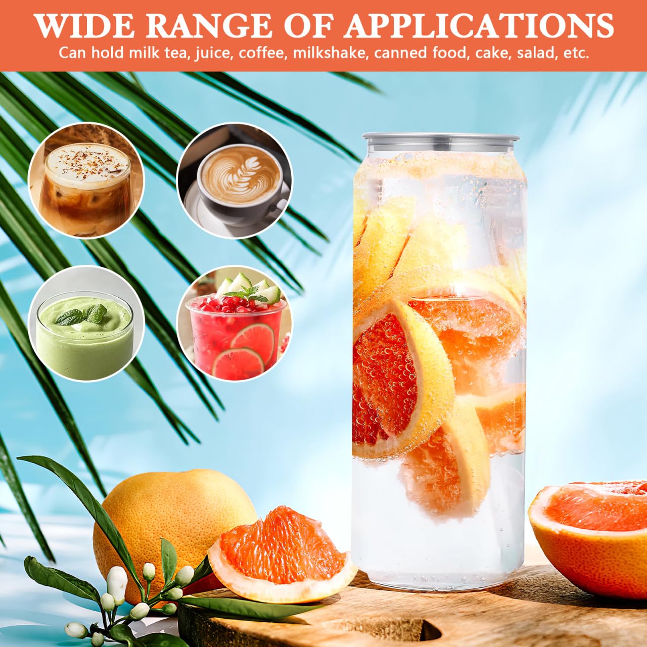10 Pack Clear Pet Bottles 6.69 X 2.55 X 2.55 in Empty Juice Storage Container with Easy-Grip Pull Lids Food-Grade Plastic for Water Milk Tea Coffee Home Kitchen Use