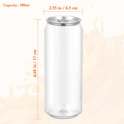 10 Pack Clear Pet Bottles 6.69 X 2.55 X 2.55 in Empty Juice Storage Container with Easy-Grip Pull Lids Food-Grade Plastic for Water Milk Tea Coffee Home Kitchen Use