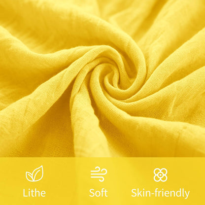 6 Pack Lemon Yellow Cheesecloth Table Runner 17x108 Inch 9FT Semi Sheer Boho Gauze Table Runners for Wedding Baby Shower Birthday Party Home Bridal Shower Event Decor