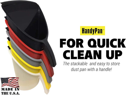 Handy Pan - Yellow - Large Capacity Heavy Duty Dust Pan | Made in USA! Great for Home, Shop, Garage