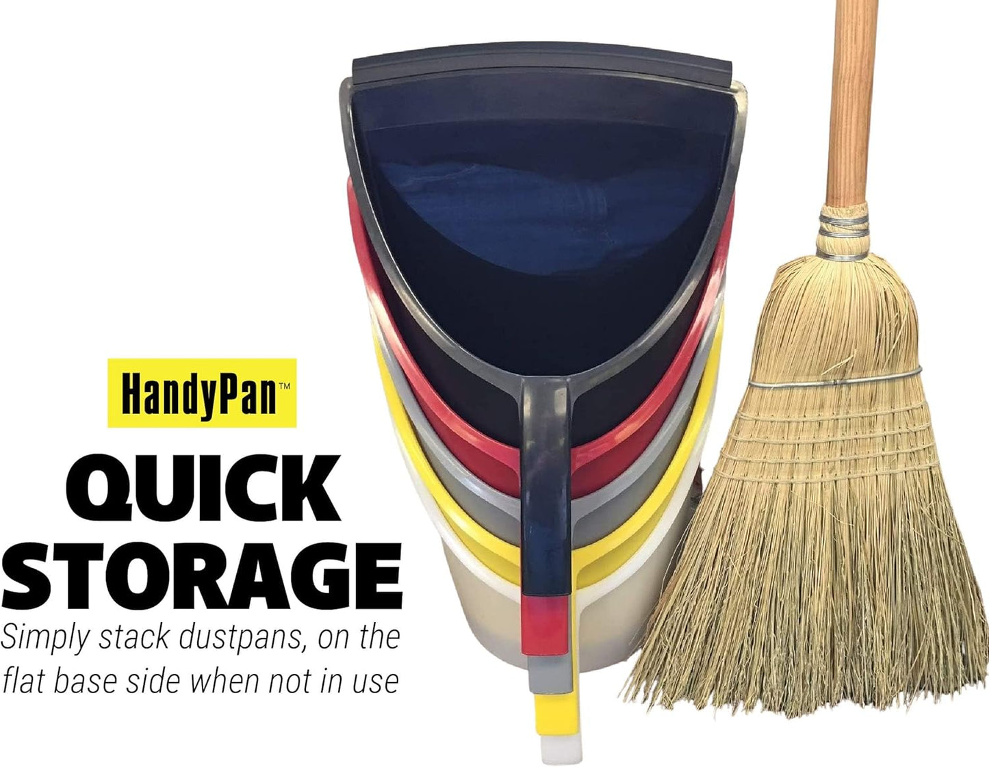 Handy Pan - Yellow - Large Capacity Heavy Duty Dust Pan | Made in USA! Great for Home, Shop, Garage