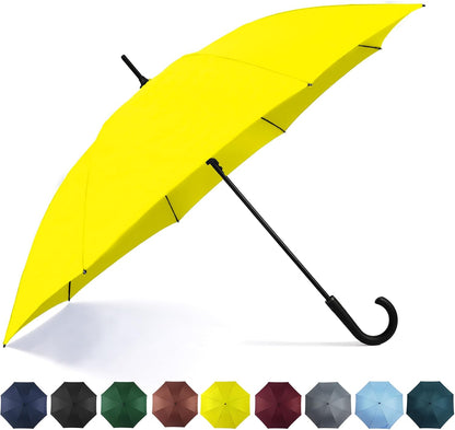 50 Inch Large Stick Umbrella Windproof Automatic Open Oversized J Handle Umbrellas for Men and Women Unbreakable Strong Travel Golf Umbrella