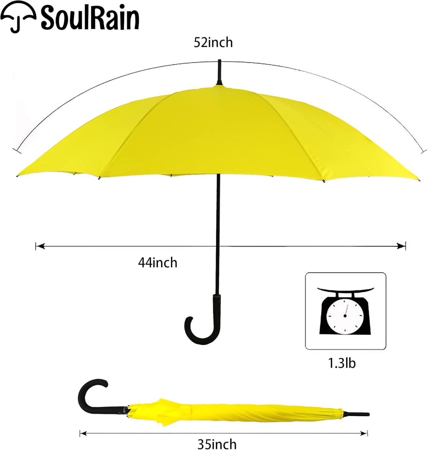 50 Inch Large Stick Umbrella Windproof Automatic Open Oversized J Handle Umbrellas for Men and Women Unbreakable Strong Travel Golf Umbrella