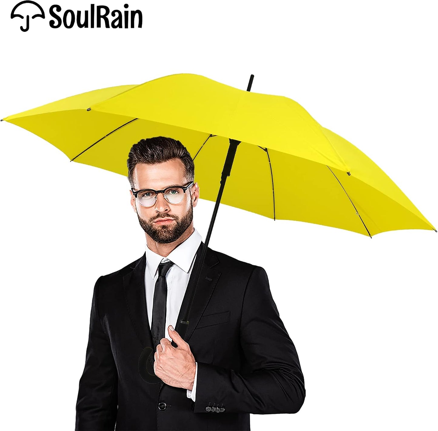 50 Inch Large Stick Umbrella Windproof Automatic Open Oversized J Handle Umbrellas for Men and Women Unbreakable Strong Travel Golf Umbrella
