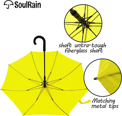 50 Inch Large Stick Umbrella Windproof Automatic Open Oversized J Handle Umbrellas for Men and Women Unbreakable Strong Travel Golf Umbrella