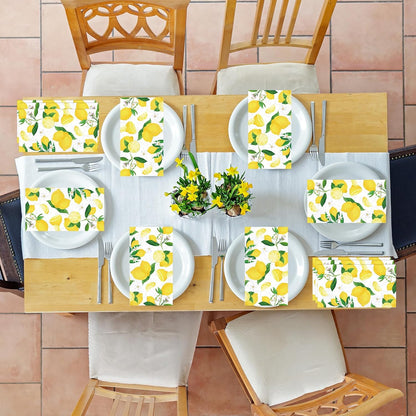 200Pcs Lemon Paper Napkins Disposable Lemon Hand towels Yellow Citrus Ornaments Guest Napkins for Bathroom Kitchen Decoration Summer Spring Tea Dinner Party Hand Towel Table Decorations