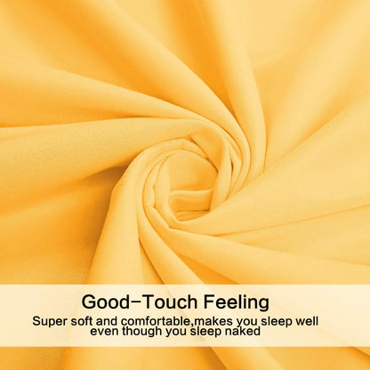 4 Piece Bed Sheet Set (Queen,Yellow) 1 Flat Sheet,1 Fitted Sheet and 2 Pillow Cases,100% Brushed Microfiber 1800 Luxury Bedding,Deep Pockets,Extra Soft & Fade Resistant