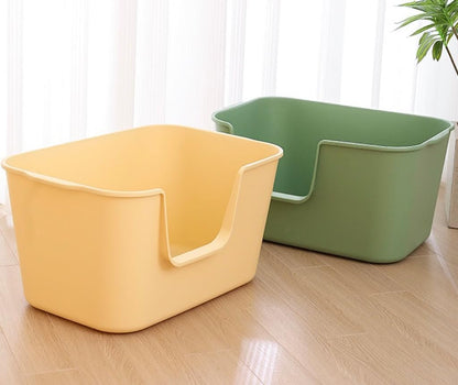 Extra Large Litter Box with High Sides 24.60" Lx16.92 Wx12.99 H,Anti-Splashing Kitty Litter Box,Tool-Free Assembly,Multi cat Litter Box,Jumbo Litter Box (Green)