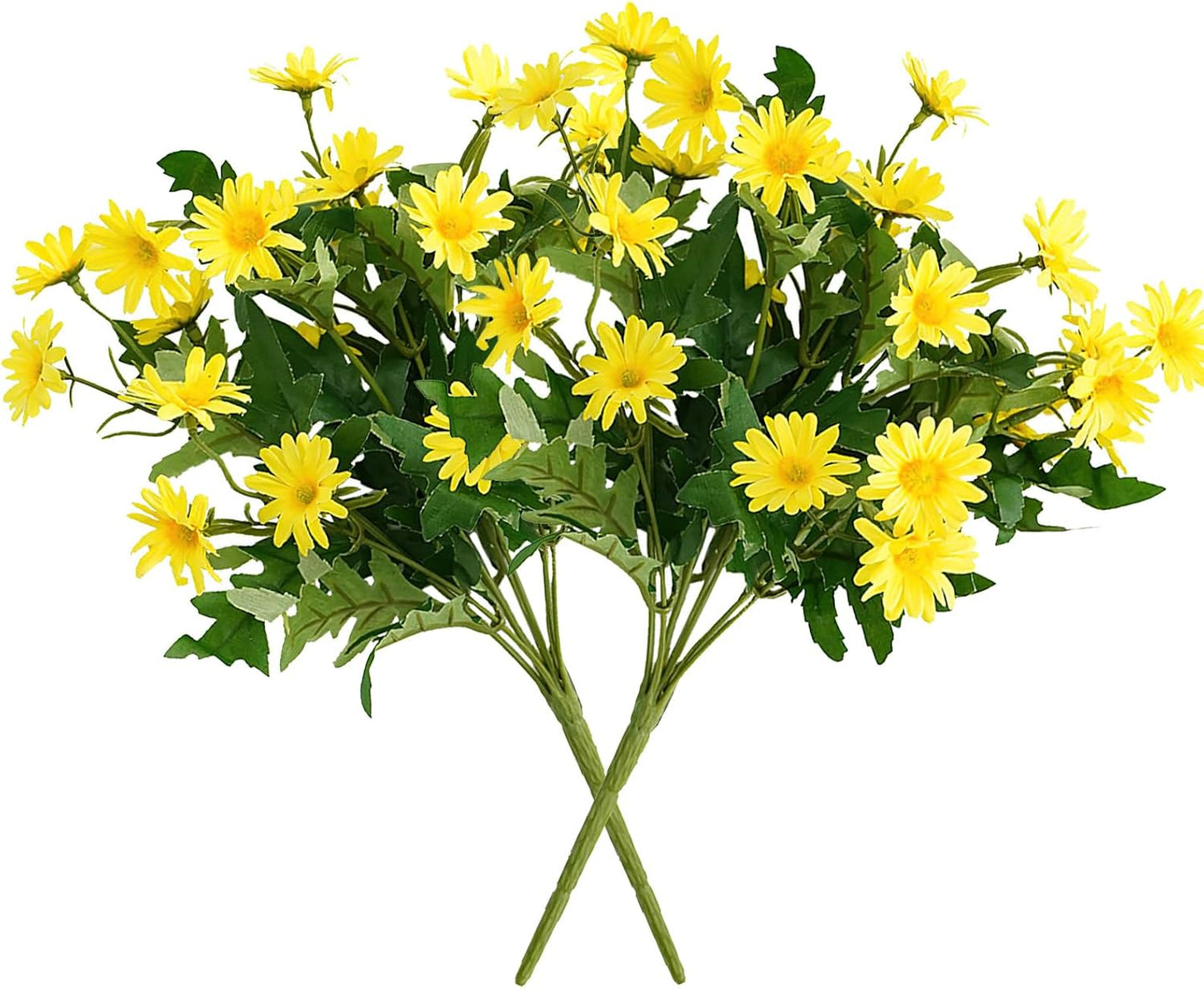 Artificial Daisy Flowers for Outdoor - 2 Bundles Yellow Daisy Flower Bulk, Perfect Decoration for Table Windowsill Porch