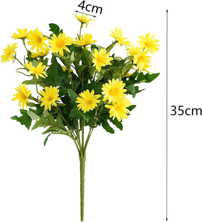 Artificial Daisy Flowers for Outdoor - 2 Bundles Yellow Daisy Flower Bulk, Perfect Decoration for Table Windowsill Porch