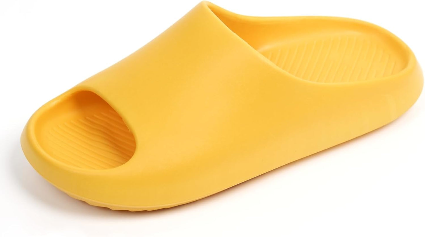 Pillow Slippers for Women and Men, EVA Cushioned Thick Sole Soft Summer Slides with Arch Support Drainage Holes Non-Slip Quick Drying Bathroom Shower Spa Pool Gym Cloud House Slides Sandals for Indoor & Outdoor