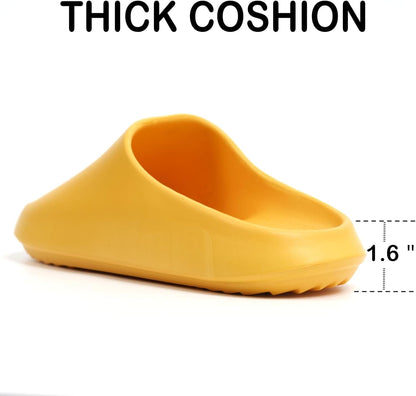 Pillow Slippers for Women and Men, EVA Cushioned Thick Sole Soft Summer Slides with Arch Support Drainage Holes Non-Slip Quick Drying Bathroom Shower Spa Pool Gym Cloud House Slides Sandals for Indoor & Outdoor
