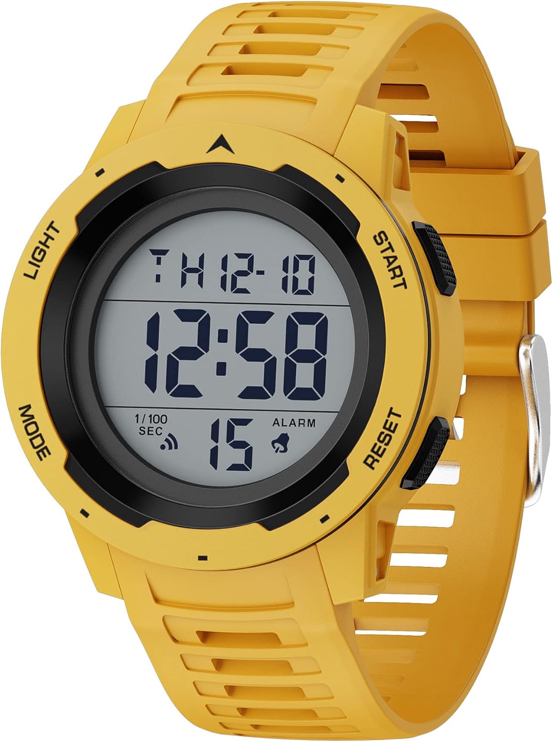 Mens Waterproof Digital Sport Watches Wide Screen Easy Read Display Military Style with Rubber Strap