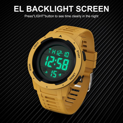 Mens Waterproof Digital Sport Watches Wide Screen Easy Read Display Military Style with Rubber Strap