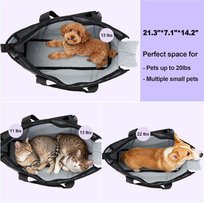 Large Pet Carrier for Dogs Cats, 18-20lbs, Hands-Free Purse Bag | extra large, storage pockets, travel vet shopping, medium pets