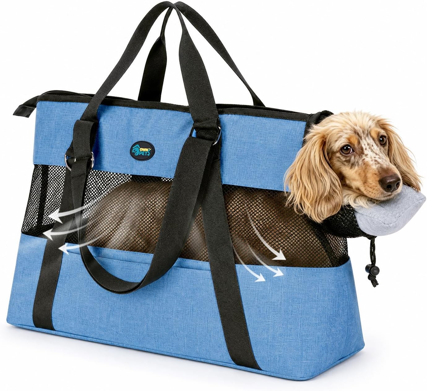 Large Pet Carrier for Dogs Cats, 18-20lbs, Hands-Free Purse Bag | extra large, storage pockets, travel vet shopping, medium pets