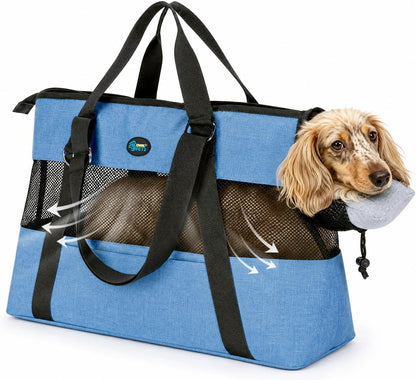Large Pet Carrier for Dogs Cats, 18-20lbs, Hands-Free Purse Bag | extra large, storage pockets, travel vet shopping, medium pets